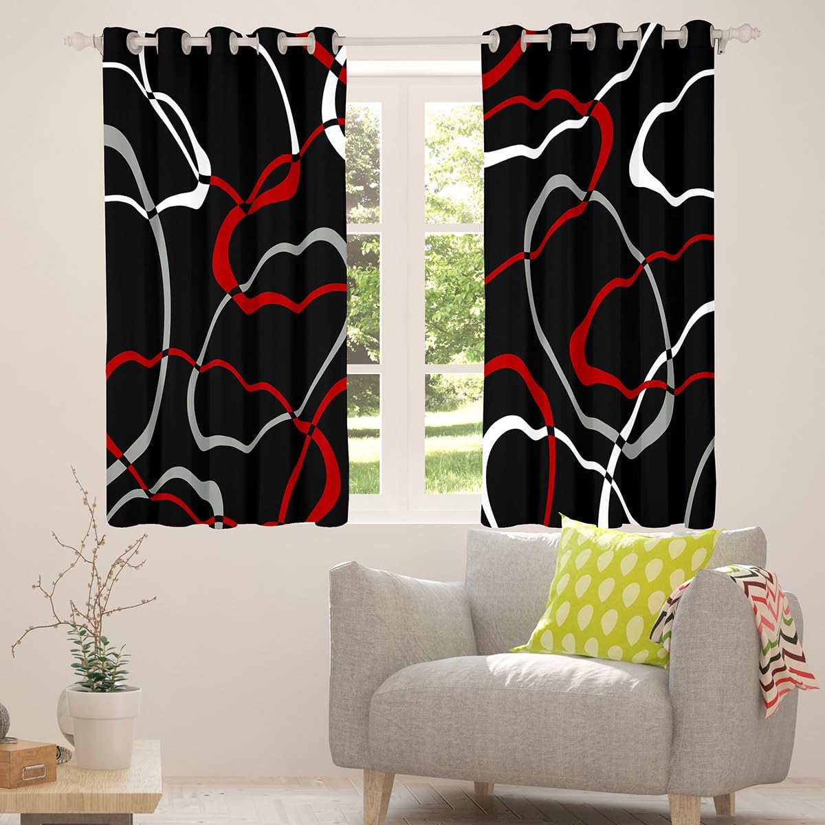 欧LP Red Foot, Shades Childrens Prayer DSRLP1 Darker Shades Of Roo /00252 Amazon.com: Kids Red and Black Curtains for Bedroom Living